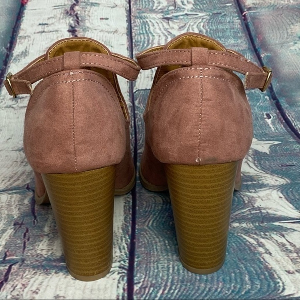 QUPID PeepToe Ankle Straps Chunky Heeled B… - Picture 8 of 11
